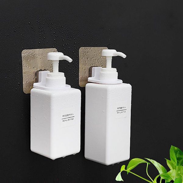 

hooks & rails self-adhesive seamless bracket bathroom shampoo bottle storage wall-mounted load-bearing 2kg hand sanitizer rack