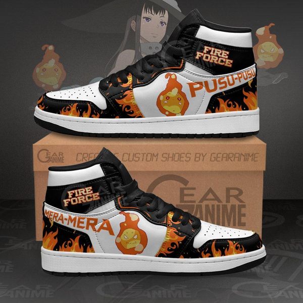 

fire force pusu mera sneakers custom anime sho