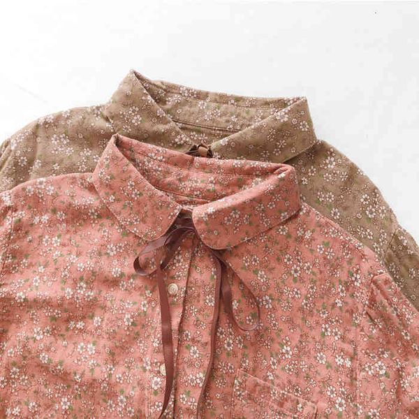 

women's blouses & shirts forest flowers loose otton shirt turn-down collar long sleeve blouse 9gs7, White