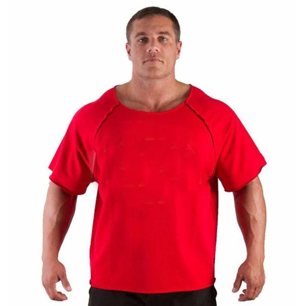 Erkek T-Shirt Yaz Gym Fitness Vücut Geliştirme T Gömlek Pamuk Kısa Kollu O Boyun Rahat Üstleri Moda Erkek Kas Egzersiz Fanila