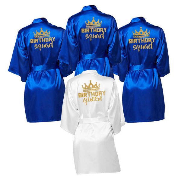 Festa di compleanno QueenSquad Robes Pigiama in raso Vestaglia Vestaglia personalizzata 210924