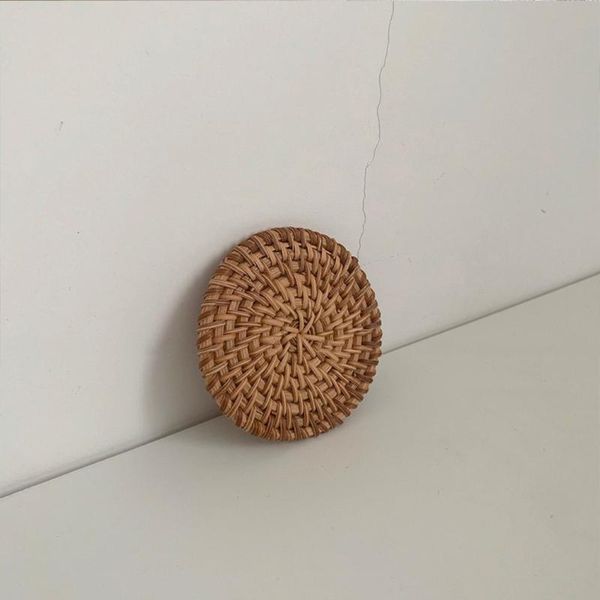 

mats & pads rattan hand-woven placemat nordic japanese heat insulation pad anti-scald bowl mat tea accessories table