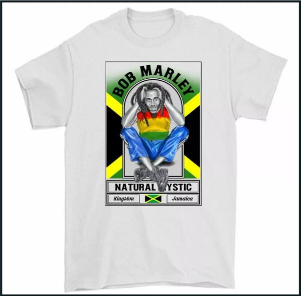 

bob marley t-shirt, White;black