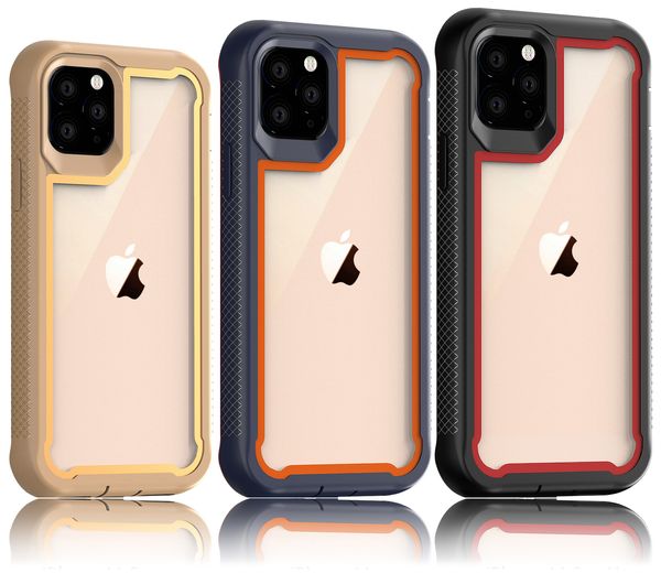 Capas de telefone robustos Acrílico PC TPU Bumper Slim Defender para iPhone 13 12 11 Pro Xs Max XR 6S 7G 8 Plus Samsung A12 A32 A52 A72 5G S21 Nota 20 Ultra Case