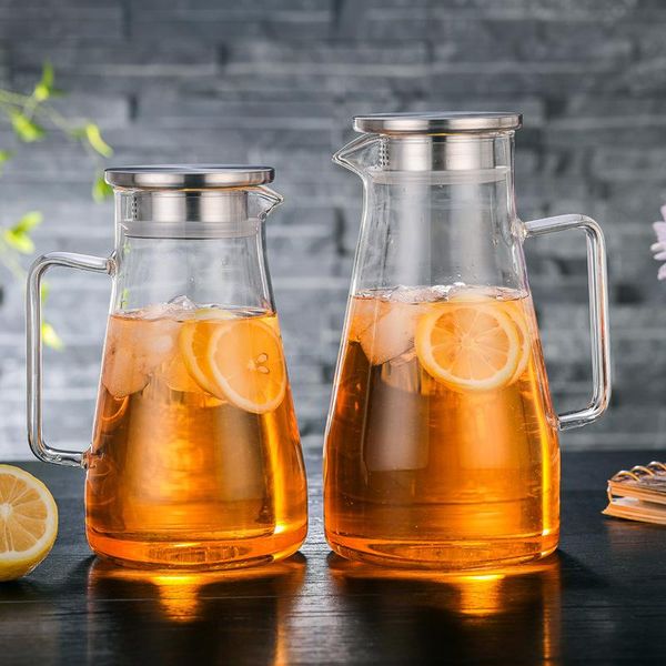 

1500/1800ml explosion proof heat resistant lead high borosilicate glass cold water pot juice can capacity wine glasses