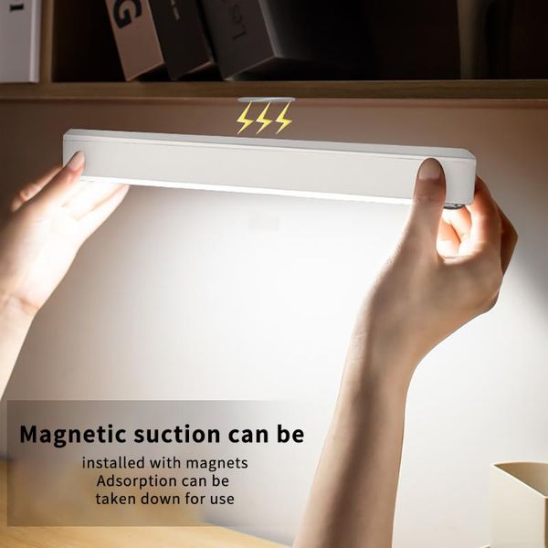 

rechargeable led cabinet light magnetic cupboard wardrobe closet for bedroom kitchen bedside dimming reading lamp