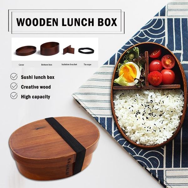 

dinnerware sets 700ml wooden tableware lunch box environmental protection idea bento durable compartments containers