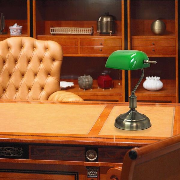 

table lamps european green banker lamp art decoration desk with switch classic lampshades home reading studying