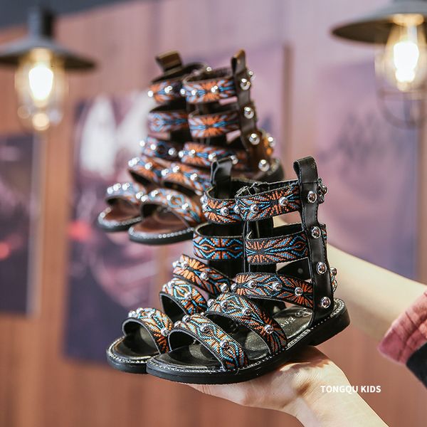 

sandal girl sandals 2021 hollow out princess shoes, Black