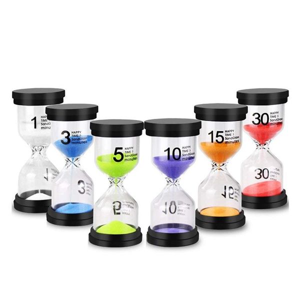 

sand timer colorful hourglass glass 1 min/3 mins/5 mins/10 mins/15 mins/30 mins clock for games classroom other clocks & accessories