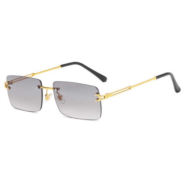 

aviator sunglasses fashion small rectangle sunglasses women 2021 vintage rimless brand designer for men shades uv400 square sun glasses, White;black