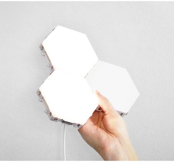 

wall lamp touch honeycomb hexagonal lamps modular sensitive night light bedroom magnetic creative decoration