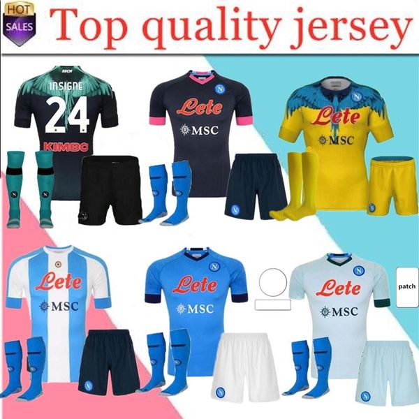 

kit kids 19 20 21 napoli soccer jersey home 2020 2021 naples zielinski hamsik insigne mertens callejon player rog football shirts, Black