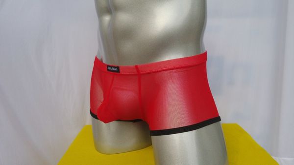 

men's underwear flat angle fine mesh transparent sexy, Black;white