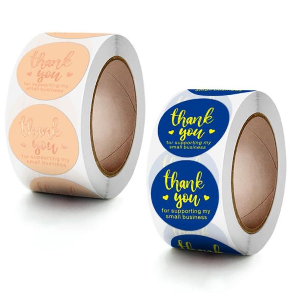 

jewelry pouches, bags 100-500pcs 1.5inch thank you for supporting my small business stickers sealing packaging box labels home, Pink;blue
