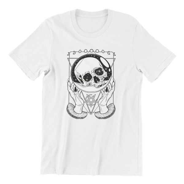 

men's t-shirt witchy snow globe cute short sleeve summer mens clothes 88568 t-shirts, White;black