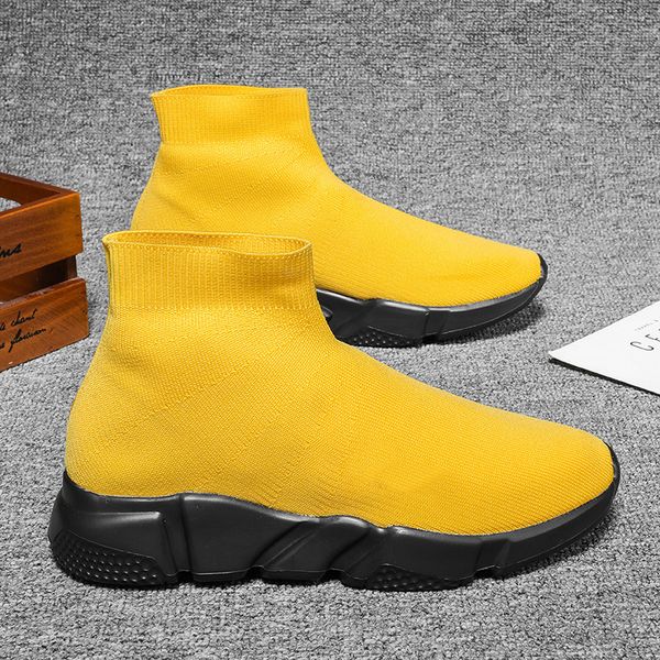 

new designer paris sock shoes casual triple speed trainer yellow white red flat fashion mens womens socks sneakers platform eur 36-45