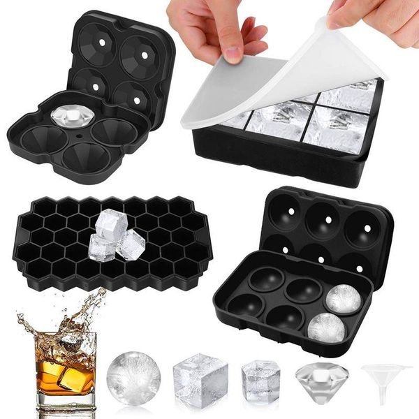 

silicone ice cube maker honeycomb trays mold for whiskey cocktail forms candy cake chocolate molds baking moulds