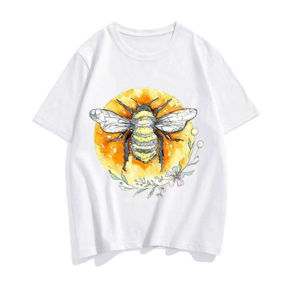 

women's t-shirt oversized t-shirts women men bee printed tshirt summer female harajuku sleeve shirt graphic clothes fashion sh h5v9, White