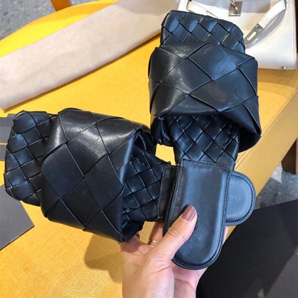 

cross woven square toe slippers women thin flat shoes femme braided designer sandals 2021 summer party ladies, Black