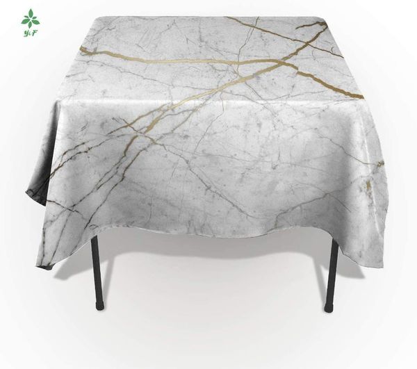

table cloth gray gold marble pattern tablecloth adorns kitchen for wedding reception