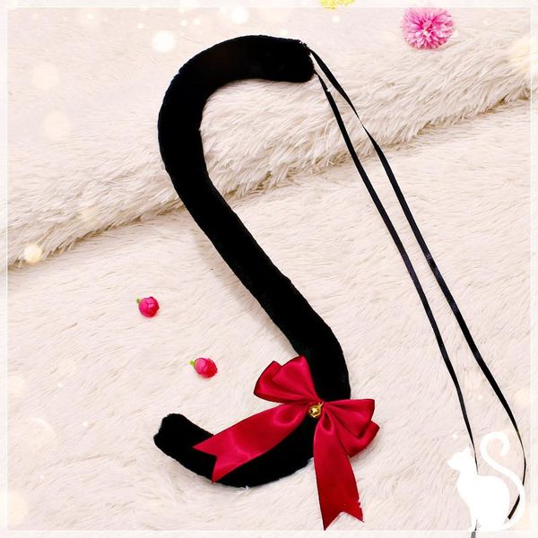 

party masks cute bowknot cat tail cosplay animal long simulation plush tiger maid masquerade lolita upturned prop kawaii