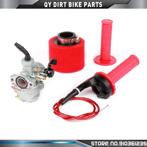 

motorcycle fuel system engine pz22 22mm carburetor & 38mm air filter throttle grip for keihin 125cc kayo apollo kandi dirt/pit bikes monkey