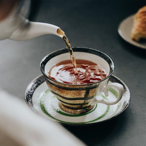 

cups & saucers vintage design coffee cup saucer set ceramic modern decor breakfast luxury creativity kubek mugs bc50byd