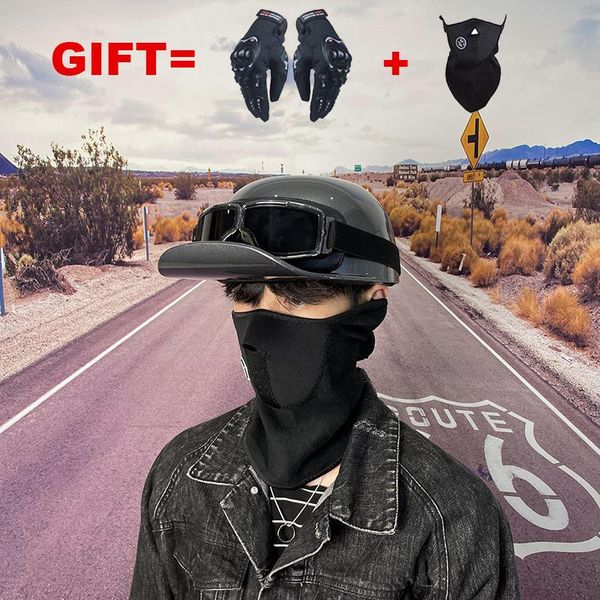 

motorcycle helmets open half face helmet vintage retro motorbike motocross biker riding crash scooter chopper for man
