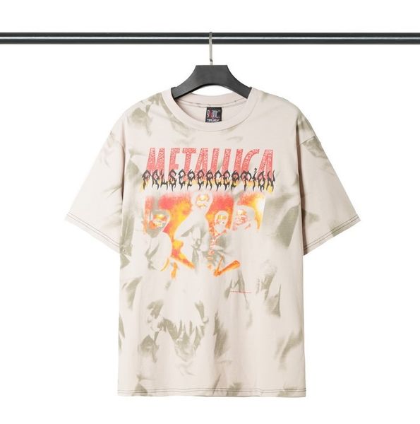 

fashion t shirt vintage wash destroy tie dye portrait short sleeve loose style trendy brand popular high street unisex, White;black