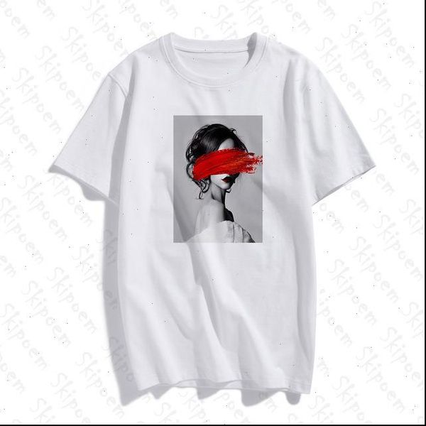 

fashion lovely personality nordic vintage womens t shirts art harajuku short sleeve cotton streetwear clothes, White