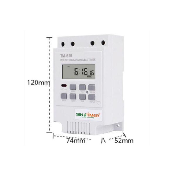 Timers E15A TM616W-4 Chave de temporizador eletrônico digital 220V 30A Montagem do trilho 17 Configurações 7 dias Controlador de relé programável semanal