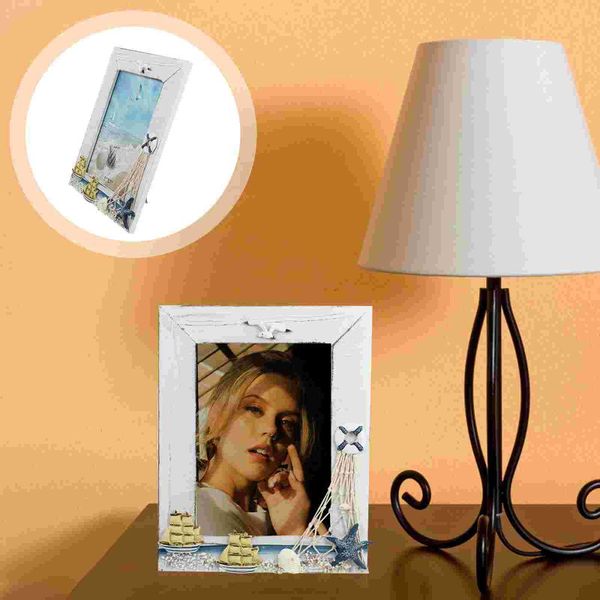 

frames 1pc deskdecoration vertical sailing boat wooden po frame (white)