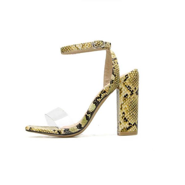 

sandals women's autumn 2021 snake line buckle open toe thick heel super high, Black