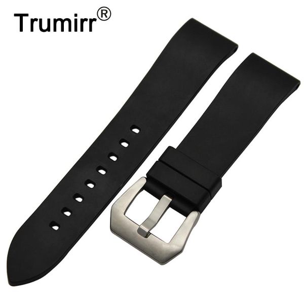 

watch bands fluoro rubber watchband 22mm for jacques lemans frederique constant band big steel buckle belt wrist strap, Black;brown