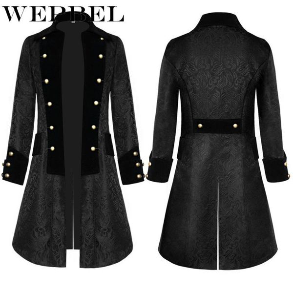 

women vintage stand collar pirate gothic jacket fur trim renaissance steampunk costume buttons officers coats women's trench, Tan;black
