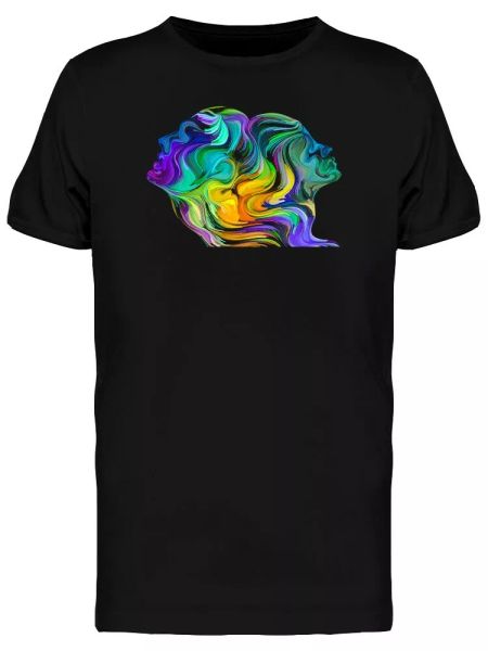 

artistic human profiles graphic men's tee -image by shutterstock, White;black