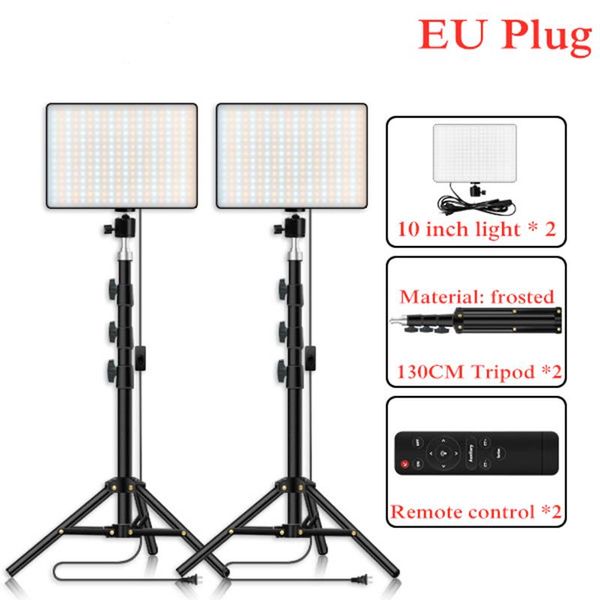 

video light 2 in 1 kit pographic lighting studio lamp bi-color 3200k-6000k po with tripod for youtube flash heads
