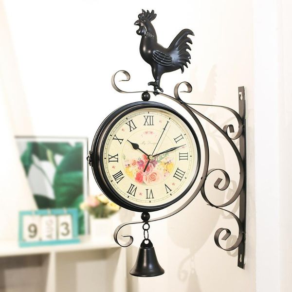 

wall clocks home living room decoration clock iron mute european style creative double-sided