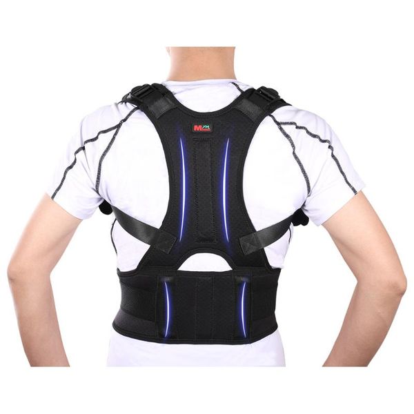 

back support corrector waist posture adjustable correction sslouching and hunching trainer unisex, Black;blue