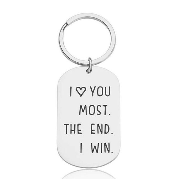 

jewelry key chains couples keychains i love you most the end win gifts for girlfriend boyfriend husband wife, Silver