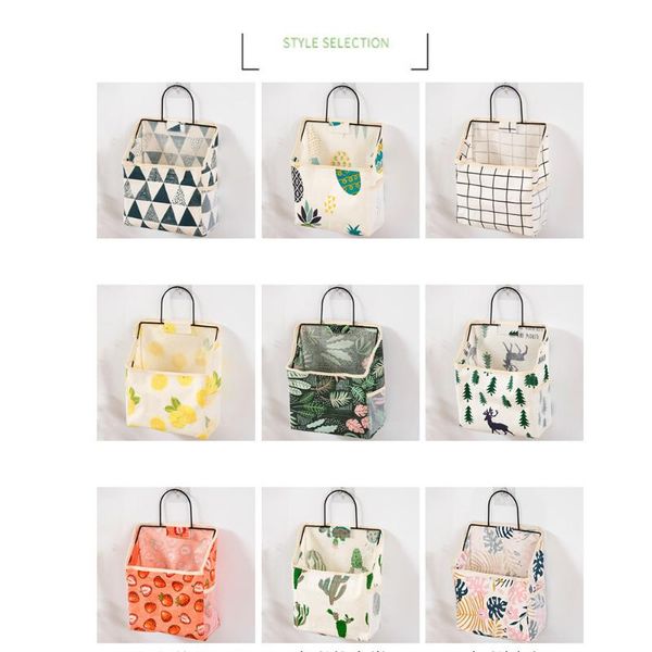 

storage bags bedside wall hanging bag wall-mounted home clothing closet organizer fabric deskbasket