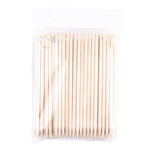 

nail art kits 100pcs orange wood sticks care salon cuticle pusher remover manicure tool double sided stick