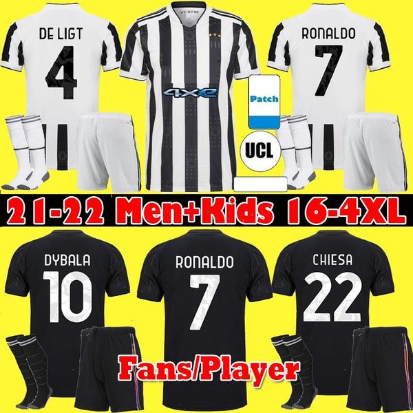 

men+kids 2022 ronaldo dybala morata chiesa mckennie ramsey de ligt 4th football shirt 2122 kit camiseta maglia maillot, Black