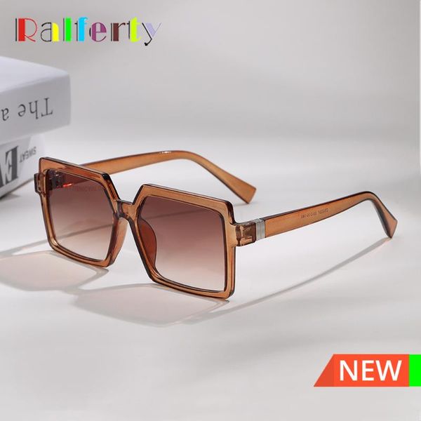 

sunglasses ralferty women 2021 designer female style sunglases big square gradient shades gafas de sol mujer, White;black