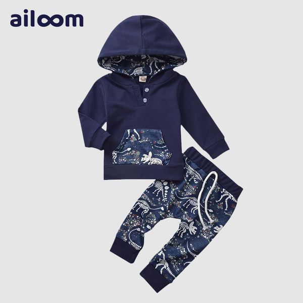 

2021 new children clothing autumn and winter boys' dinosaur thai sweater set, White