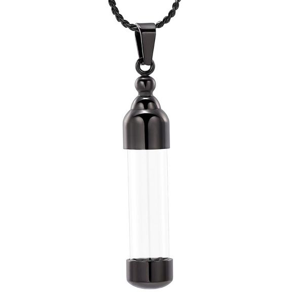 

chains cremation jewelry glass for ashes necklace urn pendant cylinder keepsake memorial, Silver