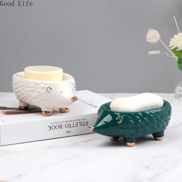 

soap dishes fashion creative ceramic hedgehog shape drain box for el home bathroom
