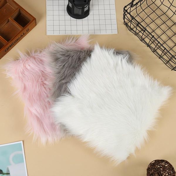 

carpets faux sheepskin chair cover warm hairy wool carpet seat pad long skin fur plain fluffy area rugs washable
