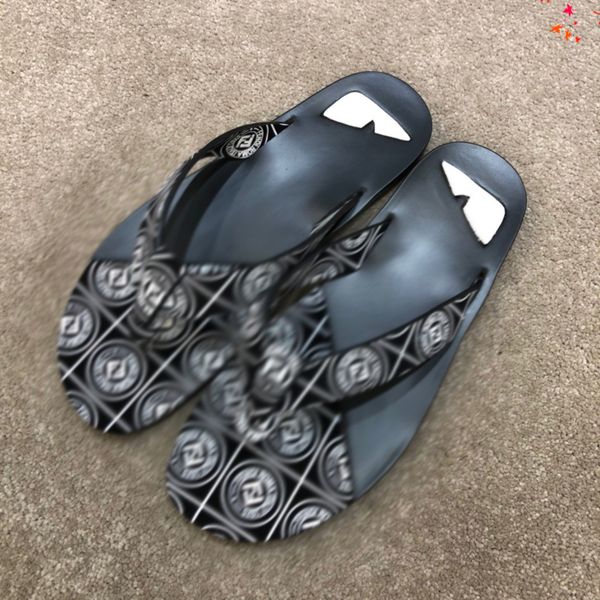 

luxurys men slippers designer rubber slides sandal mens designers flat fashion shoes beach flip flops flower with box size 39-45 -g316, Black